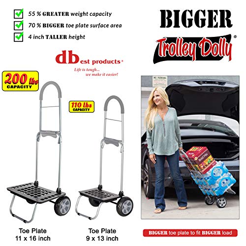 dbest products Bigger Trolley Dolly, Grey Chevron Shopping Grocery Foldable Cart - color: Grey Chevron