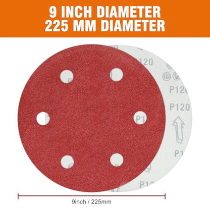 30 PCS 9 Inch Drywall Sanding Discs 120 Grit 6 Hole - color: 6 Hole, size: Grit 120