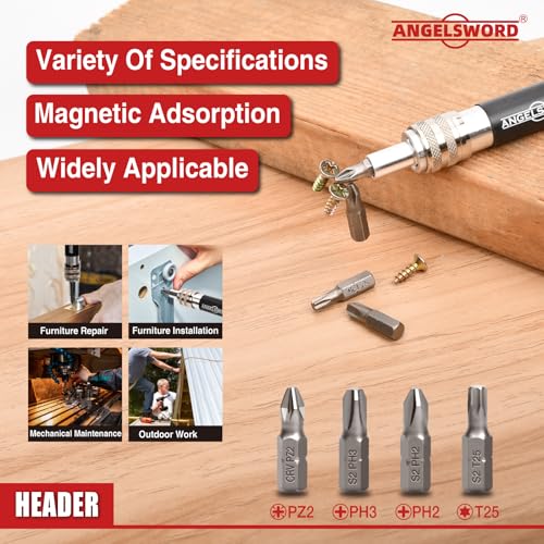 ANGELSWORD Quick Flip Countersink Drill Bit Set, 4pc Quick Flip Drill Bit