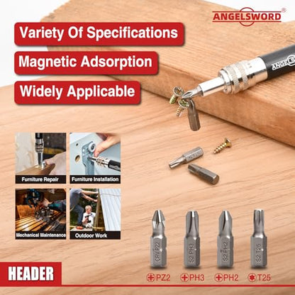 ANGELSWORD Quick Flip Countersink Drill Bit Set, 4pc Quick Flip Drill Bit