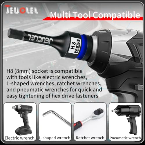8mm Hex Impact Bit Socket, H8 1/2" Drive Allen Socket, Cr-Mo Steel - size: 1PC | H8 8MM