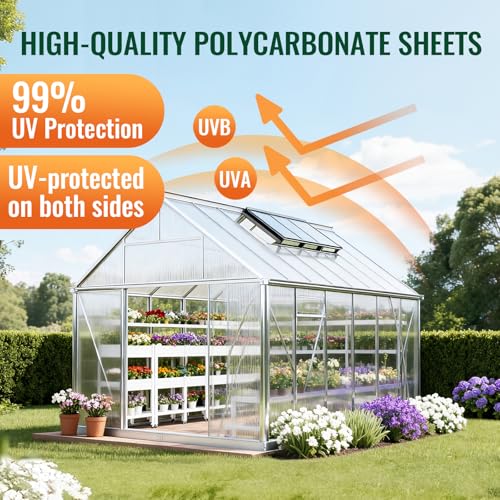 EVERECO 6 Pcs Greenhouse Panel, 6'FT x 2'FT x 0.24" in Polycarbonate Sheet - size: 6'FT x 2'FT x 0.24"IN