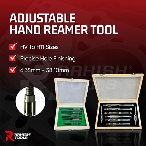 Adjustable Hand Reamer HV-H11 for Metal & Wood Repairs, 1/4" to 1-1/16" - size: HV to H11 - 15Pcs