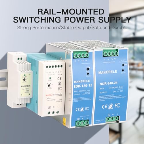 MAKERELE 15W 5V DR AC to DC Slim DIN Rail Power Supply - style: 15W-5V