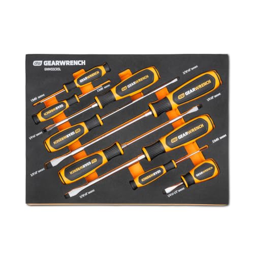 GEARWRENCH 9 Piece Slotted Screwdriver Set | GWMSSCRSL - size: (Pack of 1), style: Slotted Drivers