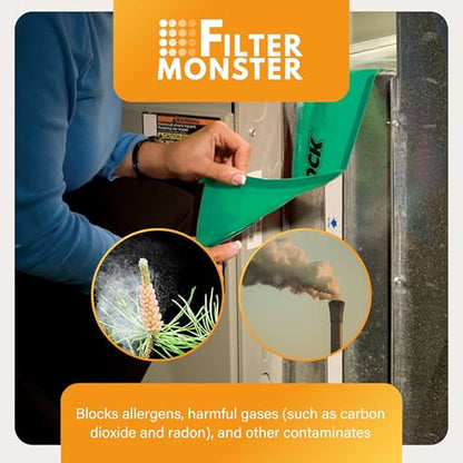 FilterLock Furnace Filter Slot Seal – Magnetic Seal Cover for Any 1” Furnace Filter, Up To 25” Long, Reduce HVAC Air Leaks, Green