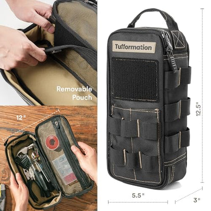 Tufformation Heavy Duty Small Tool Bag Pouch, Utility Organizer Case - color: Black