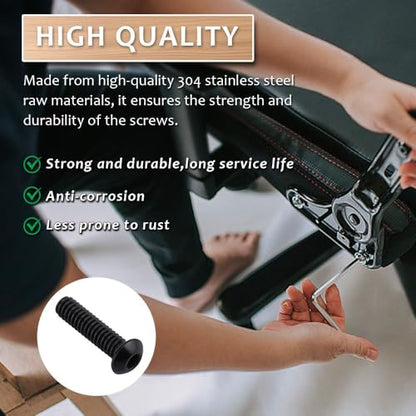1/4-20 x 1-1/4" (20 Pack) Button Head Socket Cap Screws Bolts, Stainless Steel 304 (18-8), Allen Hex Drive, Coarse Thread, Fully Threaded, Black Coated - size: 1/4-20 x 1-1/4"