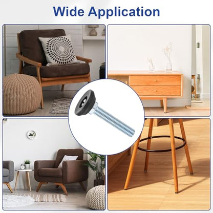 uxcell 3/8"-16 Thread Furniture Feet Levelers, 4Pcs, 75mm, Black - size: 3/8"-16 75mm