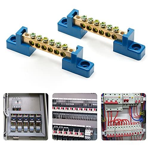 Bonsicoky Ground Bus Bar Terminal Block, 2Pcs