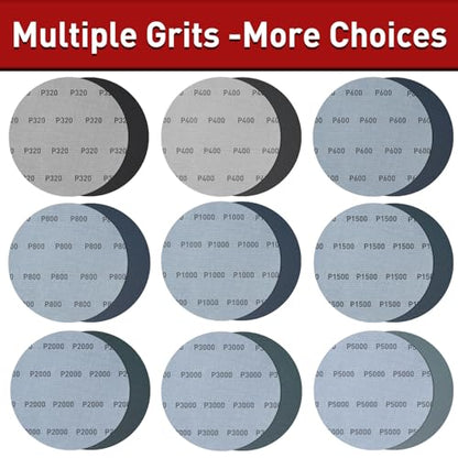 5000 Grit 6 Inch Wet Dry Sanding Discs,50Pcs Hook & Loop Sandpaper - style: 5000 Grit