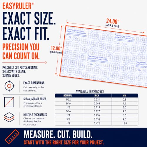 Polycarbonate Sheet 12 x 24 x 1/16" Smoke Grey Plastic, Easy Cut to Size
