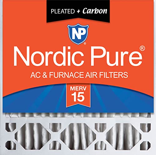Nordic Pure 20x20x5 Pleated MERV 15 Plus Carbon Air Filter 1 Pack - style: MERV 15 + Carbon
