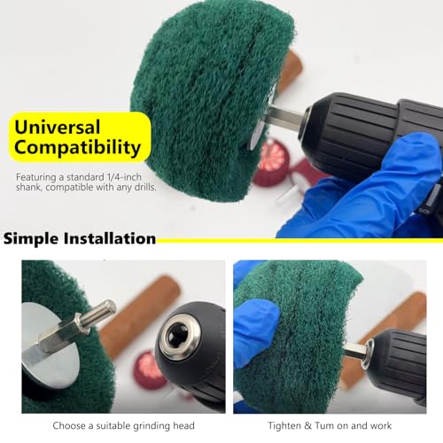 7 PCS Non Woven Abrasive Buffing Polishing Wheels Drill Attachment Set