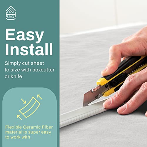 Ceramic Fiber Insulation, 1" Thick x 15" x 24", 2500F Fireproof Insulation Blanket for Forging, Pizza Oven, Fireplace, Furnace, Gas Forge, Boiler, Pipe, & Dishwasher