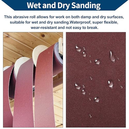 60 Grit Sandpaper Roll 4 Inch x 32.8 Feet Sandpaper Aluminum Oxide Emery Cloth Roll Sanding Paper for Wood Sanding Automotive Polishing Metal Sanding - size: 60 Grit