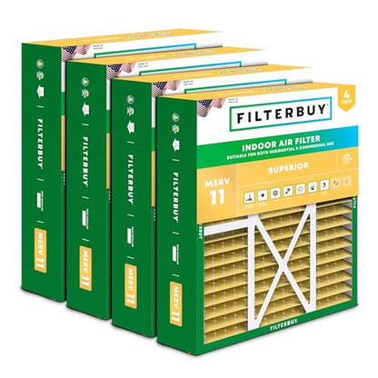 Filterbuy 16x20x5 Air Filter MERV 11 Pet & Allergy Defense (4-Pack) - size: 16x20x5