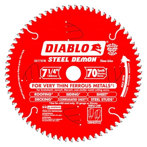 Diablo Steel Demon Saw Blade for Thin Metal - 7" Diameter, 70 TCG Teeth - size: 7", style: 70 TCG