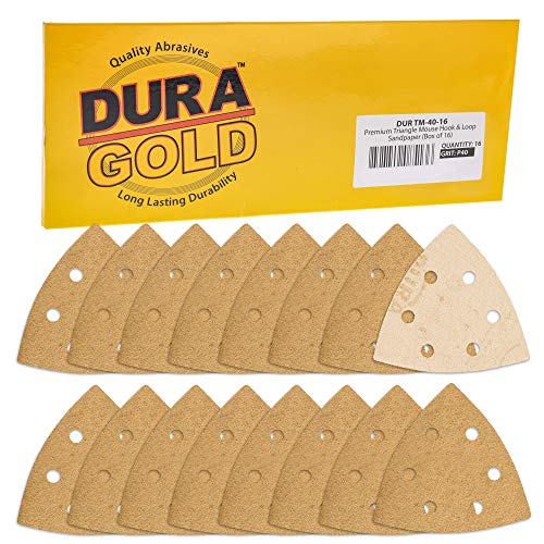 Dura-Gold Premium Triangle Oscillating Mouse Sanding Sheets - 40 Grit (Box - size: 40-Grit