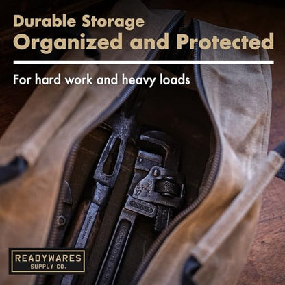 Readywares 20" Utility Bag | Waxed Canvas Large Heavy Duty Tool Bag - size: 20" Utility Bag