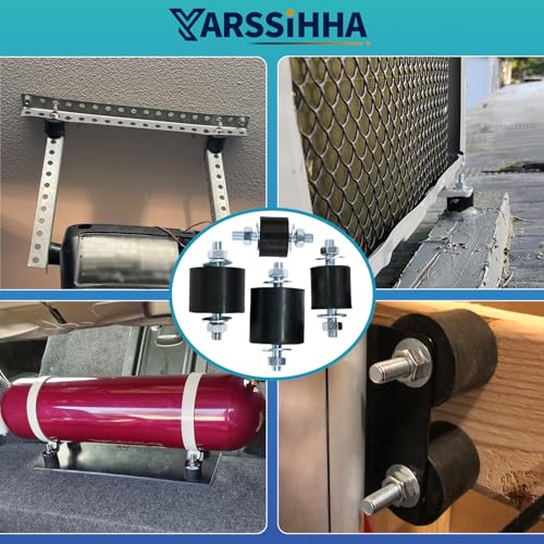 Yarssihha 4 Pack M8 Anti-Vibration Rubber Isolator Mounts, 30x30mm Rubber Studs Shock Absorber, Cylindrical Vibration Isolators for Diesel Engines, Air Compressors, Vibration Motor - size: D30*H30mm