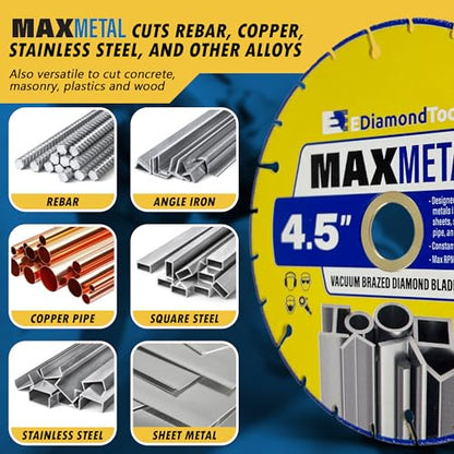4.5" Diamond Saw Wheel for Metal Cutting, 1 PC - size: 4.5"