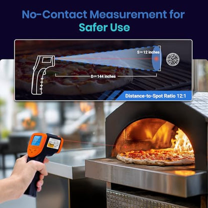 Etekcity Infrared Thermometer Laser Temperature Gun, -58°F~1130°F, Orange - color: Orange, style: Advanced