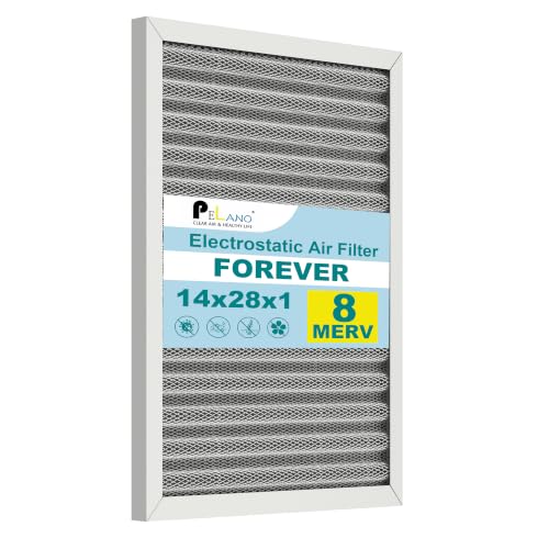 14x18x1 Reusable Air Filter, Electrostatic HVAC Air Filter, Lasts a Lifetime, Washable, Enjoy Fresher Air in Home and Office, MERV 8 (Actual Size:13.74x17.83x0.8Inch) - size: 18" x 14" x 1"