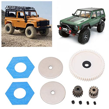 Metal 56T Spur Gear, Small Lightweight Gear Set with 13T 15T Gears for Axial SCX10 RC Crawler Car, Strong Wear (White) - color: White