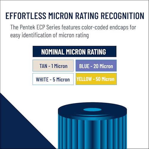 Pentair Pentek ECP5-10 10" x 2.5" Sediment Water Filter, Pack of 2 - size: Pack of 2, style: 5 Micron - White