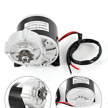 Electric Vehicle Geared Motor, 24V 350W Gear Face Mount 9 Teeth Sprocket Electric Brush Motor for Scooter Bike Go-Kart Minibike MY1016Z