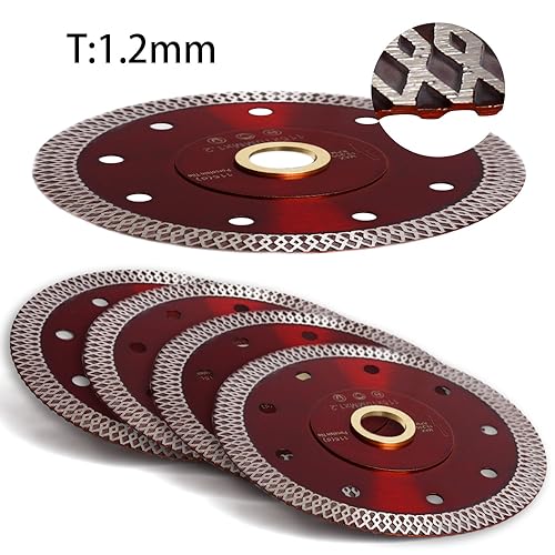 YIJING 5Pcs/Box 4.5" Tile Saw Blade Super Thin Diamond Blade for Dry or Wet Cutting Porcelain Tile Stone (4.5“-5pc) - size: 4.5“-5pc