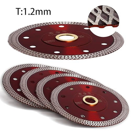 YIJING 5Pcs/Box 4.5" Tile Saw Blade Super Thin Diamond Blade for Dry or Wet Cutting Porcelain Tile Stone (4.5“-5pc) - size: 4.5“-5pc