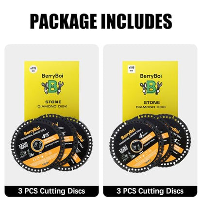 4-1/2 Multi Purpose Diamond Cut Off Wheel, 115mm Cutting Disc, 3 Pack - size: 4"×1/2"