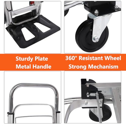 2-in-1 Convertible Hand Truck, 400 LBS Platform Dolly with 4 Wheels