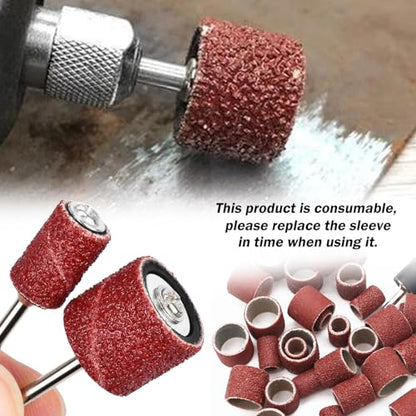 Sanding Drum Set for Most Rotary Tools-Includes 138 Aluminum Oxide Drum Sander Sanding Sleeves (80,120,240 Grit),12 Drum Mandrels and 9 Sanding Bits,Sanding Bits Tool Accessories with Box - color: 159pcs-3 Styles