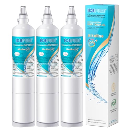 ICEPURE Alkaline 5231JA2006A Water Filter Replacement for LG LT600P, 3PACK - style: Alkaline(Chlorine, Odor Removal)