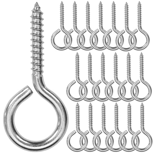 10PCS 2.55 inches Screw Eyes M5 304 Stainless Steel Eye Screws, Heavy Duty Screw, Eye Hooks Screw Eye Bolts Eye Hooks Screw, Indoor & Outdoor Uses (10, M5-2.55inch) - size: M5-2.55inch