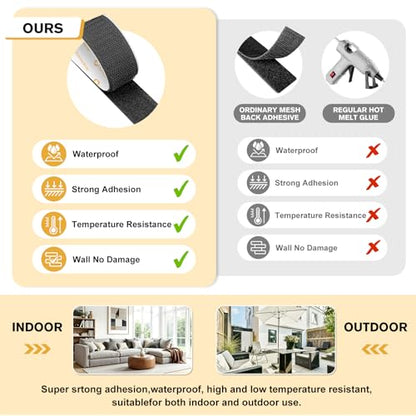 SummerBrite Hook and Loop Strips with Adhesive, Black, 1 x 5 in, 20 Pairs - color: Black, size: 1x5 IN 20 Pairs
