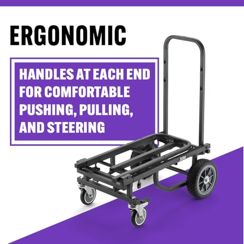 On-Stage UTC2200 Utility Cart (Rolling Dolly Handcart, Heavy-Duty Transportation, 485 Pound Weight Capacity, Load in and Load Out Equipment, Adjustable Length, Folding Handles, Locking Casters)