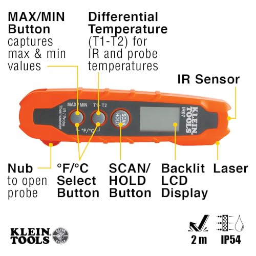Klein Tools IR07 Dual Infrared (IR) and Probe Thermometer