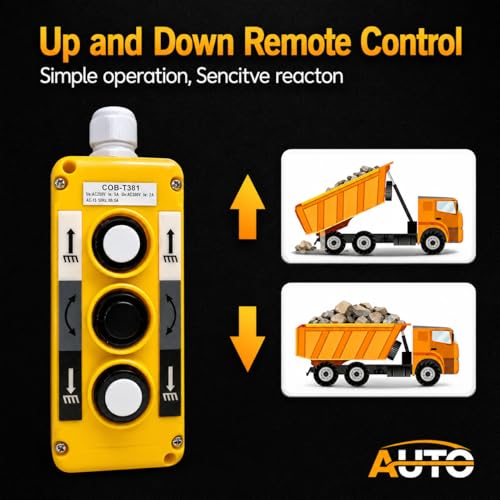 Waterproof Industrial 3 Button Electric Hoist Crane Pushbutton Switches with Box Holder COB Industrial Up Down Driving Push Button Switch Control