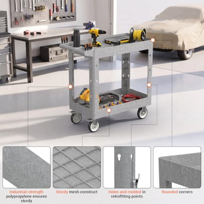 Utility Rolling Storage Cart, 34 x 17 Inch, 550 Lbs Capacity, Grey - color: Gray, size: 34 × 17 Inch