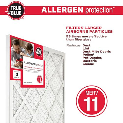 True Blue Allergen 18x25x1 Air Filter , MERV 11, 4 Count (Pack of 1) - size: 18" x 25" x 1"