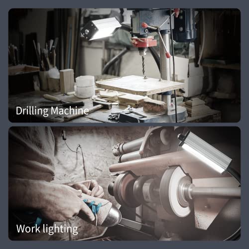 Magnetic Work Light, Led Machine Light, IP66 Waterproof gooseneck Light, 800 Lumens + Reinforced Magnetic Bas, Suitable for Lathe Table - size: 800 lumens + Reinforced Magnetic Base