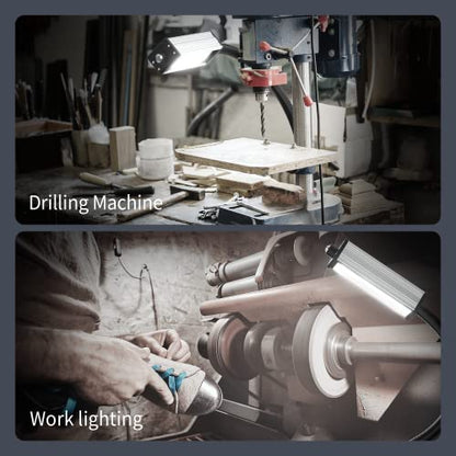 Magnetic Work Light, Led Machine Light, IP66 Waterproof gooseneck Light, 800 Lumens + Reinforced Magnetic Bas, Suitable for Lathe Table - size: 800 lumens + Reinforced Magnetic Base