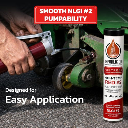Red High Temp #2 Grease 10 x14oz Lithium Complex Multi-Purpose |Chassis | Wheel Bearings| Tacky | EP2 | Extreme Pressure | 5th Wheels | Agrilculture | Construction
