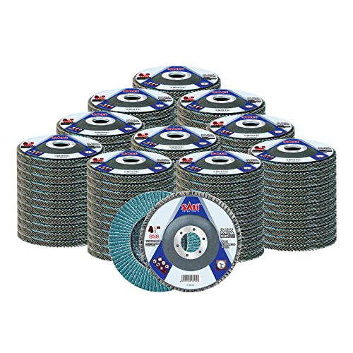 Sali 100 Pack Zirconia Flap Disc 40 Grit 4.5" x 7/8-Inch Sanding Disc Bevel Type #29 Premium and Industrial Grade Angle Grinder Grinding Wheel High Performance Edge Grinding - style: Grit40