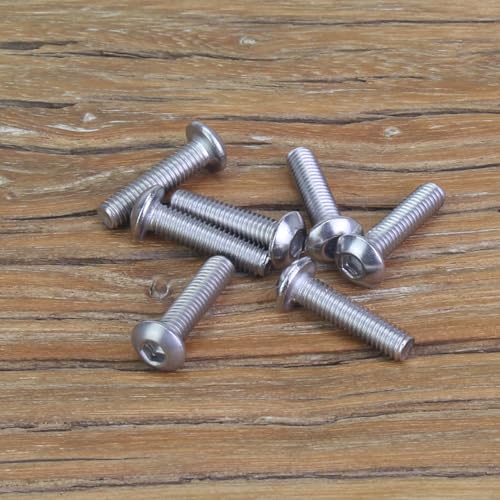 105 Pieces M3 x 12mm Button Head Socket Cap Screws, Thread Pitch 0.5mm, Sutemribor M3 Screws, 304 Stainless Steel, Fully Threaded, Silver - size: M3 x 12mm, style: Button Head
