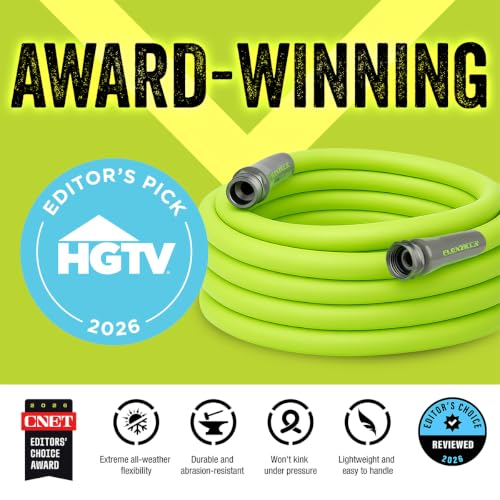 Flexzilla Garden Utility Hose, Lightweight All-Weather Water Hose, Durable and Flexible, Leak-Free Connections, 5/8 in. x 15 ft (Pack of 10) - color: Chartreuse, size: 15ft (Pack of 10), style: Standard Grip